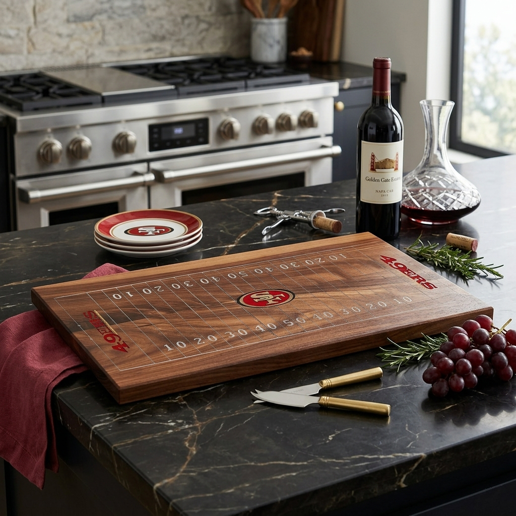 Gridiron Charcuterie Board | Handcrafted Walnut Team Serving Board