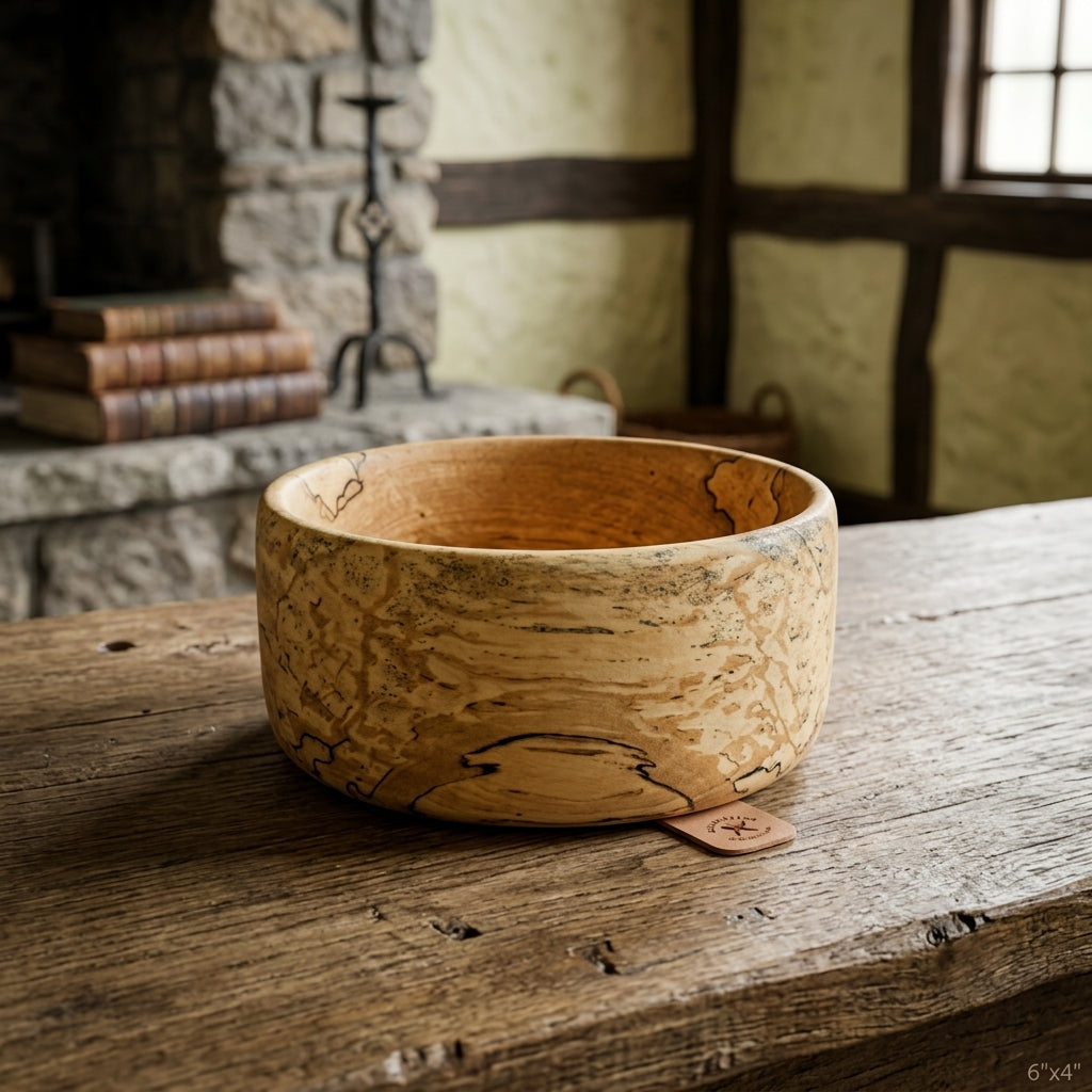 Hand-Turned Spalted Maple bowl